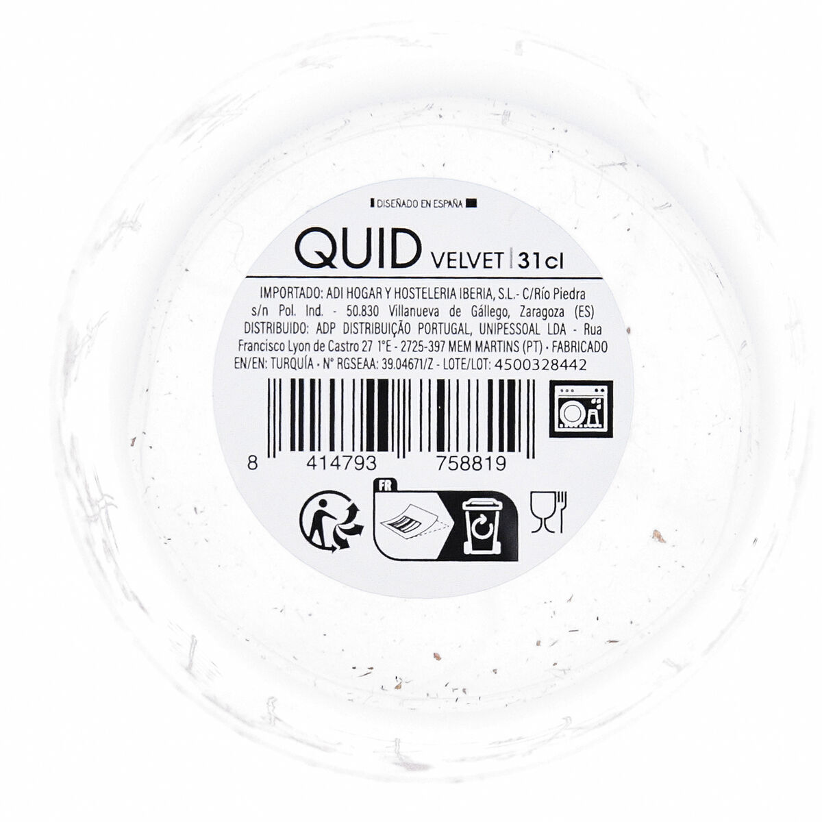 Glass for water Quid Velvet Pink Glass 310 ml (12 Units)