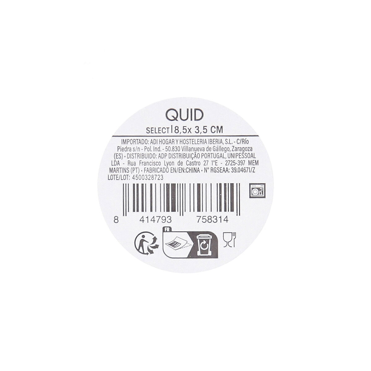 Snack Bowl Quid Select Vidrio Transparent Glass 8,5 x 3,5 cm (12 Units)