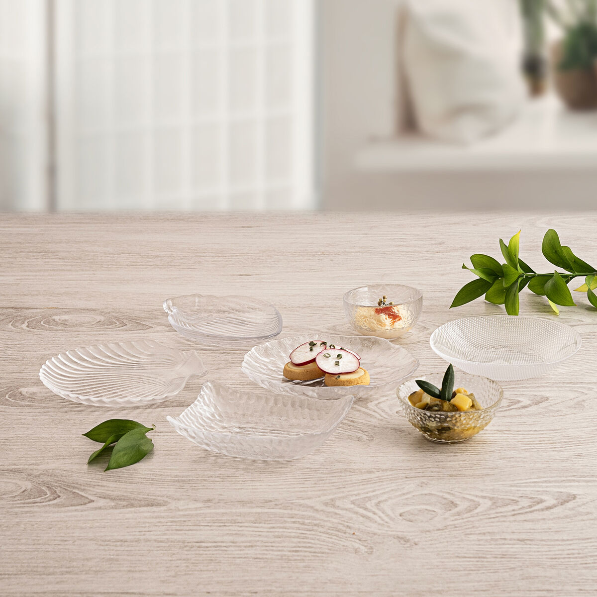 Plate Quid Select Vidrio Transparent Glass 13 x 2,5 cm (12 Units)
