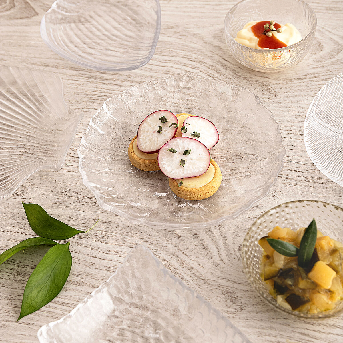 Plate Quid Select Vidrio Transparent Glass 13 x 2,5 cm (12 Units)