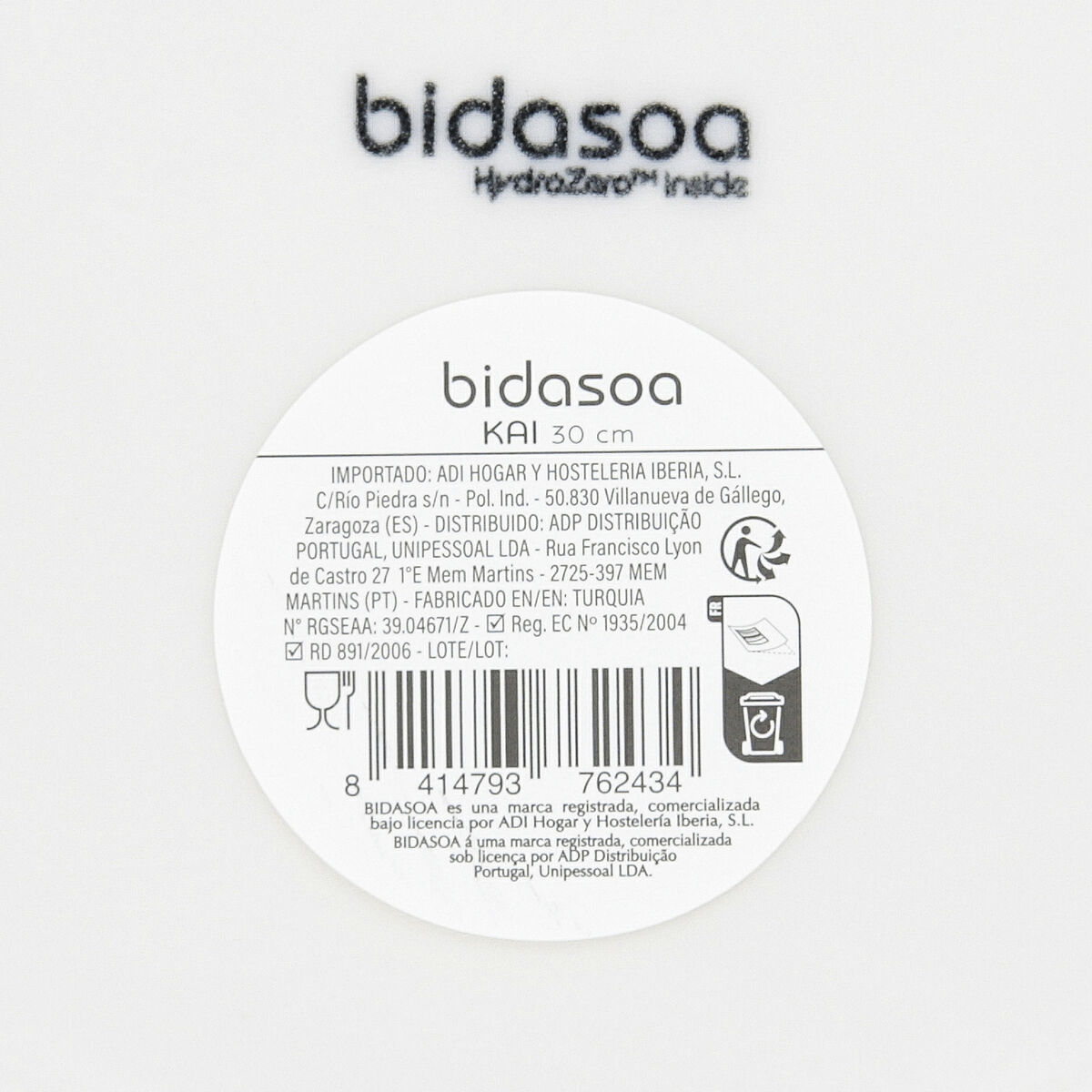 Pizza Plate Bidasoa Kai Hydrozero White Ceramic  30 cm (6 Units)