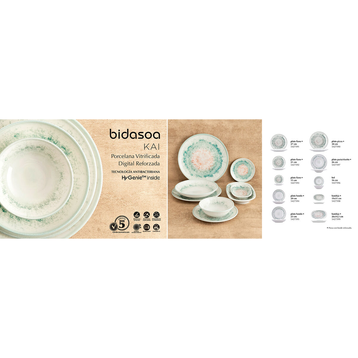 Snack tray Bidasoa Kai Hydrozero White 26 x 14,5 cm (6 Units)