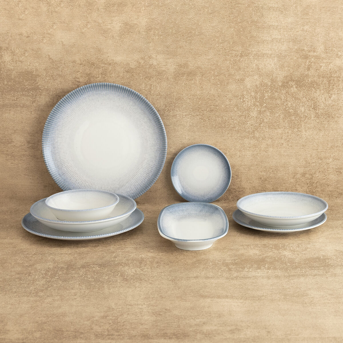 Flat Plate Bidasoa Lea Hydrozero White Ceramic  27 cm (6 Units)