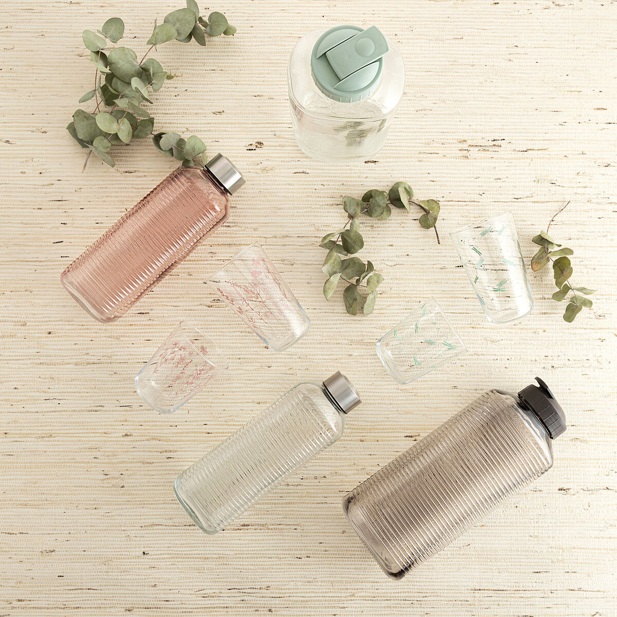 Water bottle Quid Velvet Grey Glass 1,8 L (6 Units)