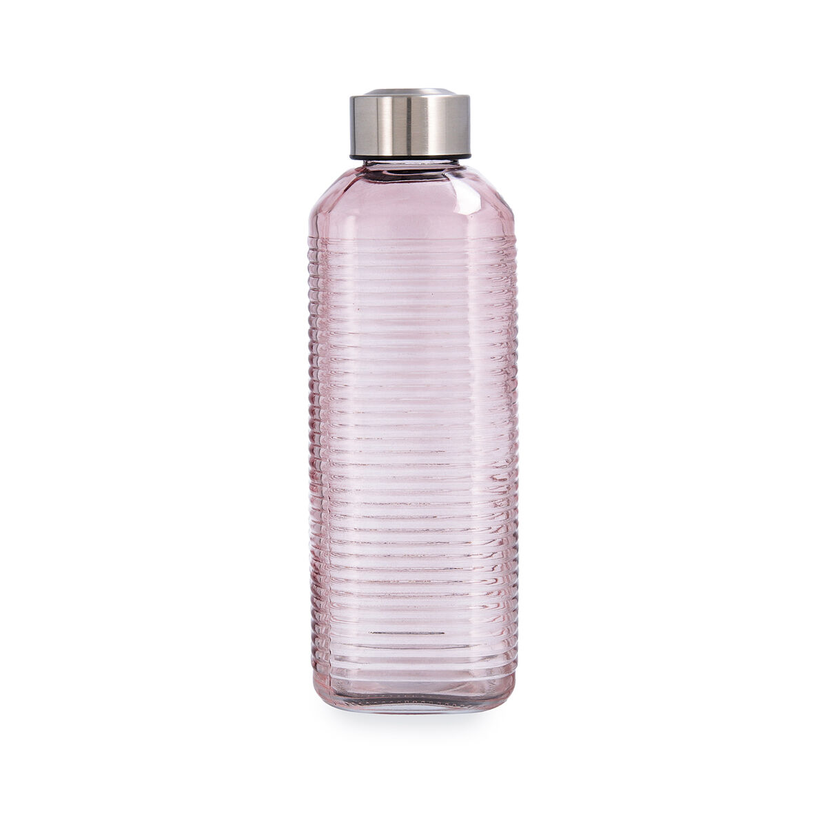 Water bottle Quid Velvet Pink Glass 1 L (12 Units)