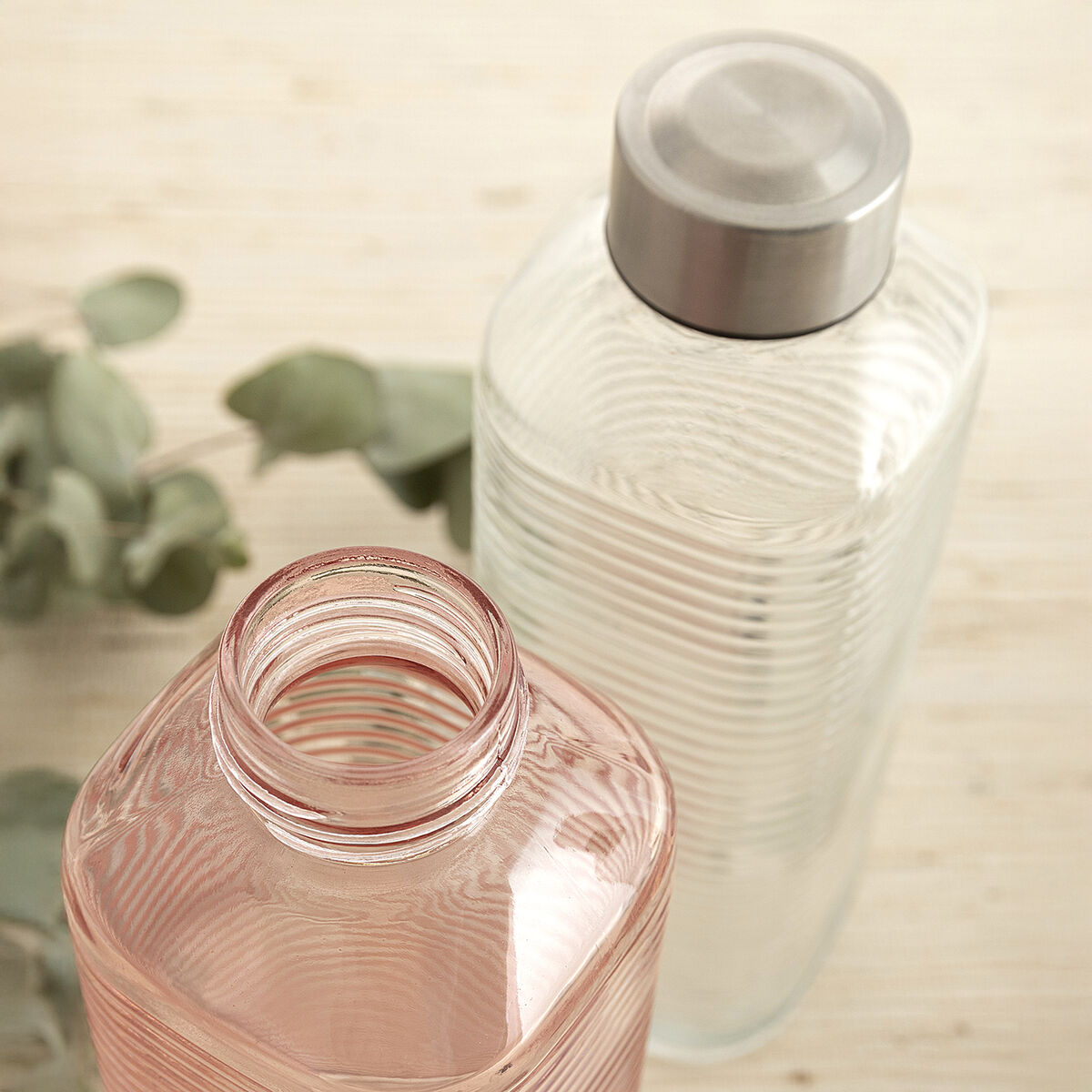 Water bottle Quid Velvet Transparent Glass 1 L (12 Units)