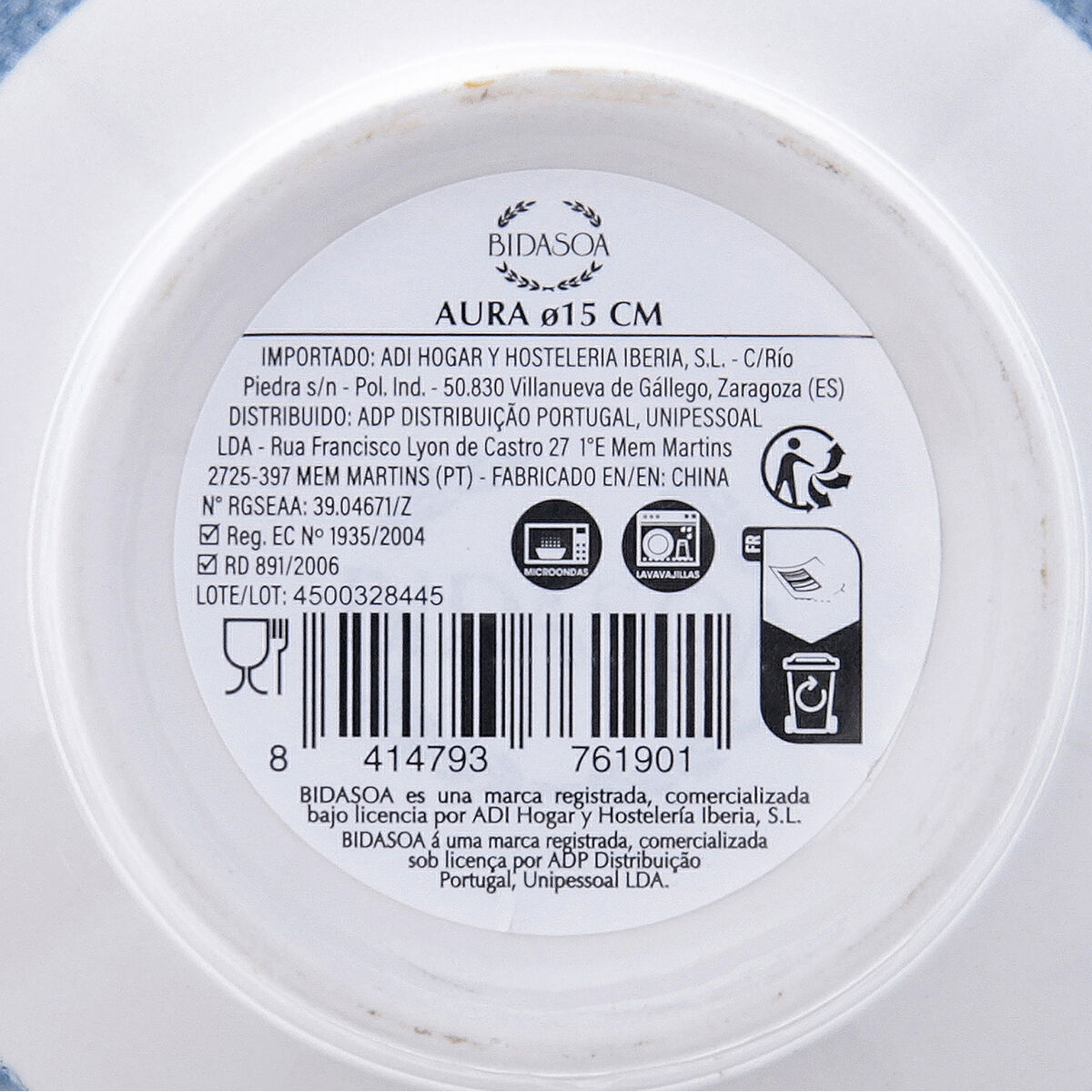 Snack Bowl Bidasoa Aura White Ceramic (6 Units)