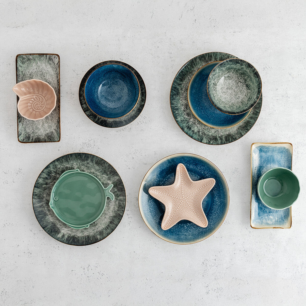 Snack Bowl Bidasoa Aura Stela Green Ceramic 12 x 12 x 5 cm (6 Units)