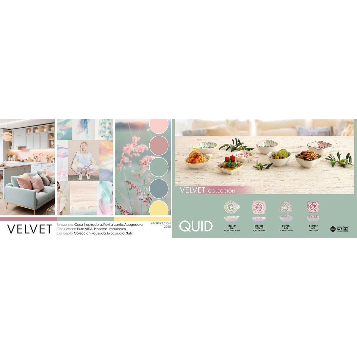 Plate Quid Velvet Pink Ceramic 9,6 x 9,6 cm (24 Units)