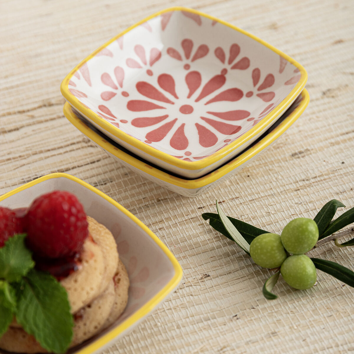 Plate Quid Velvet Pink Ceramic 9,6 x 9,6 cm (24 Units)