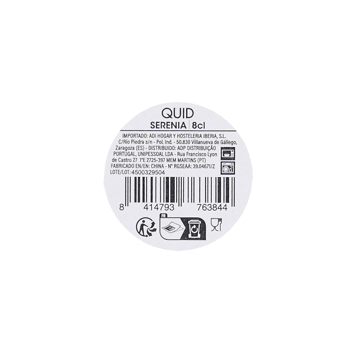 Tea and coffee cup Quid Serenia Transparent Glass 80 ml (6 Units)