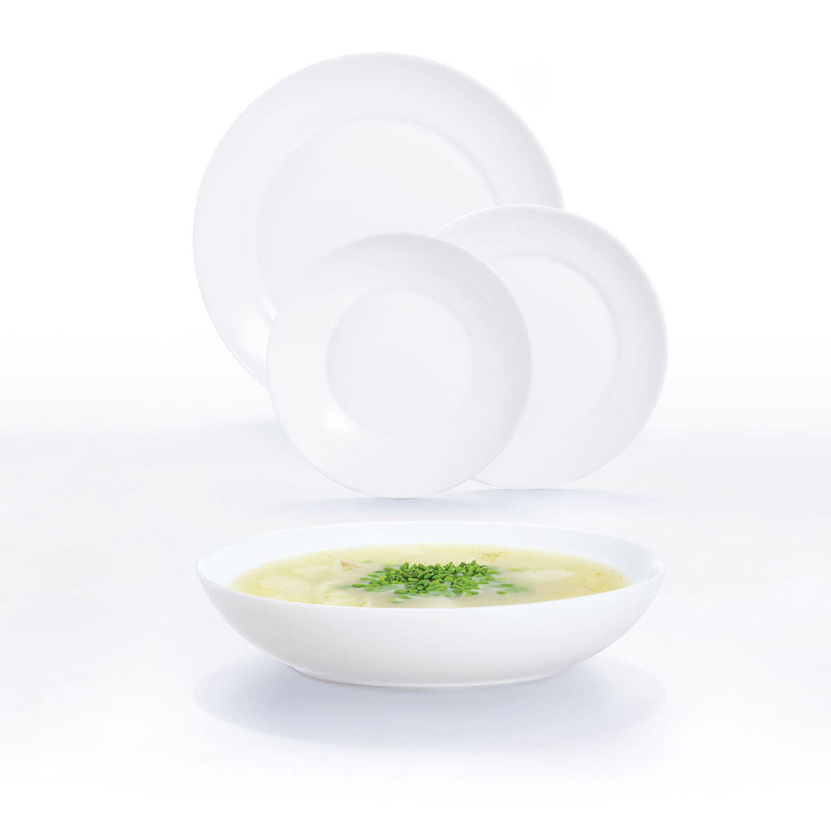 Deep Plate Luminarc Apy White Glass  20 cm (12 Units)