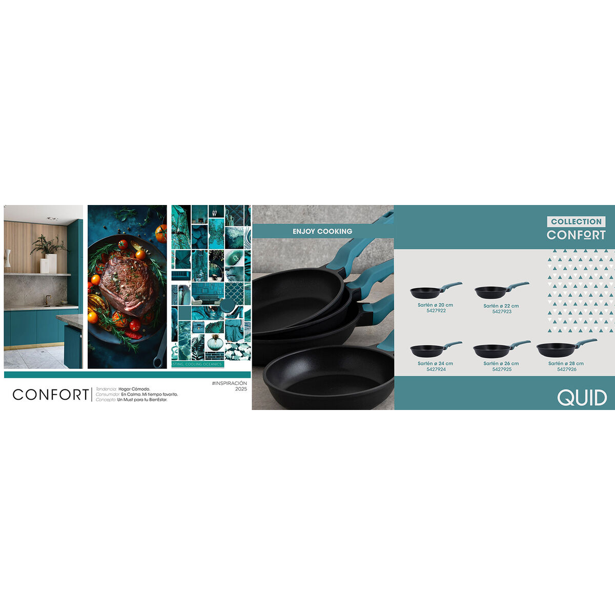 Pan Quid Confort Blue Metal  20 cm (6 Units)