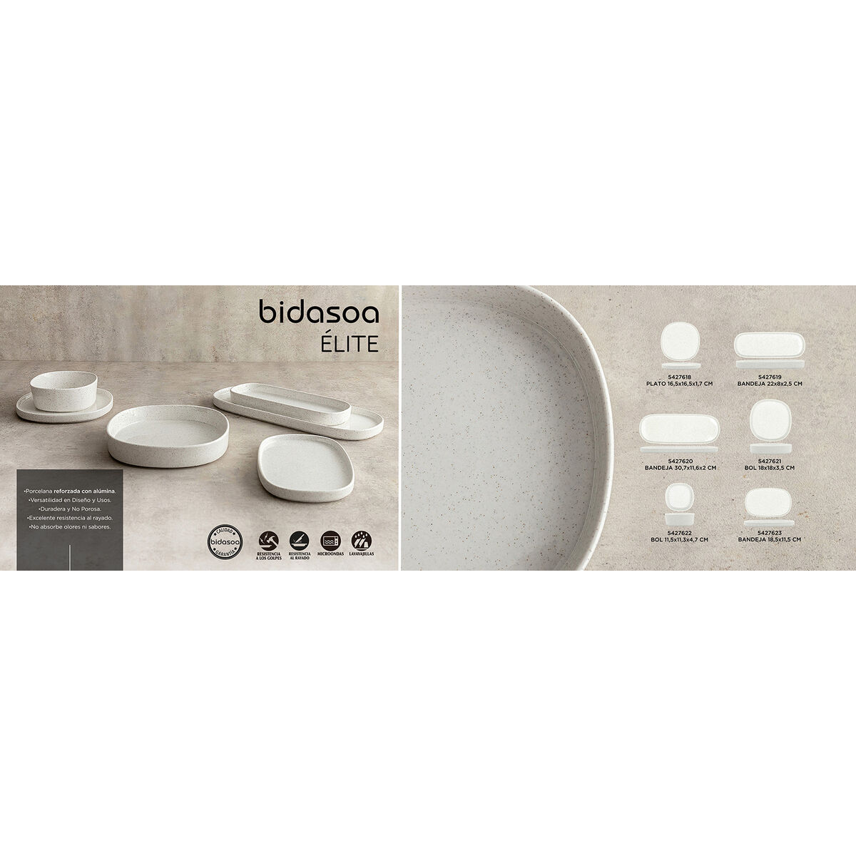 Snack tray Bidasoa Elite White 18,5 x 11,5 cm (8 Units)