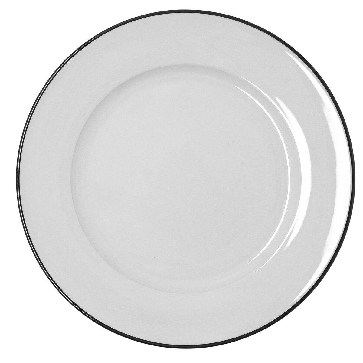 Flat Plate Bidasoa Glacial Filo White Ceramic  30 cm (12 Units)