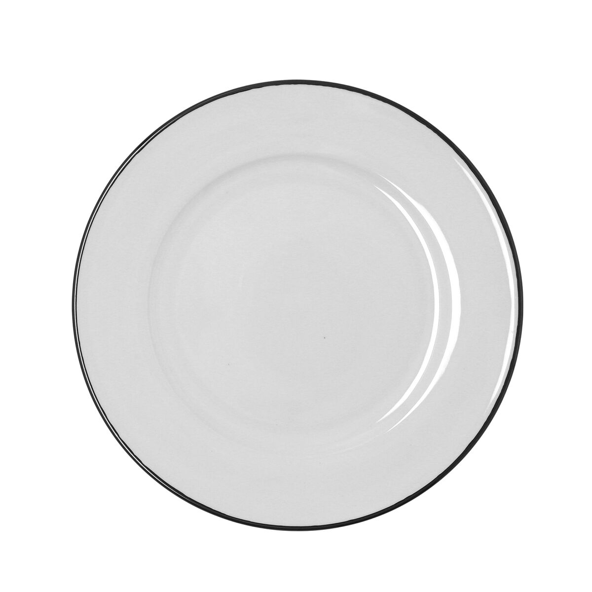 Flat Plate Bidasoa Glacial Filo White Ceramic  25 cm (24 Units)