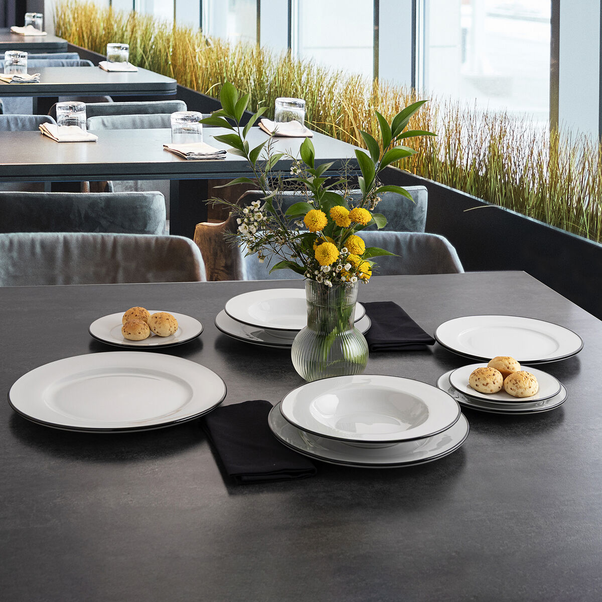 Dessert dish Bidasoa Glacial Filo White Ceramic  19 cm (36 Units)