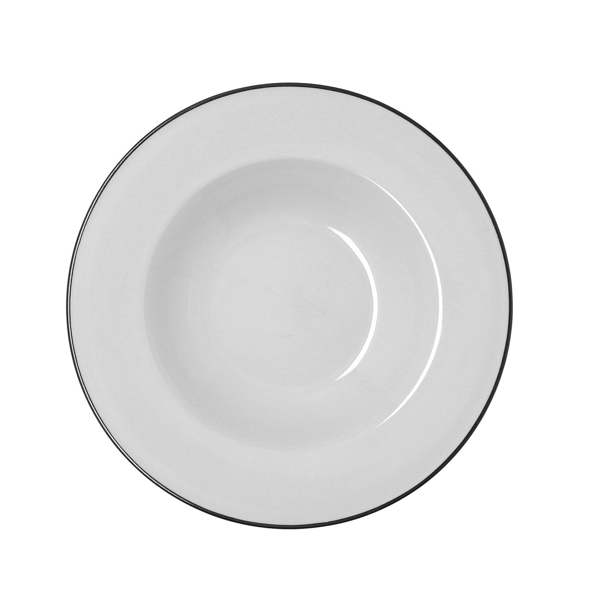 Deep Plate Bidasoa Glacial Filo White Ceramic  23,5 cm (24 Units)