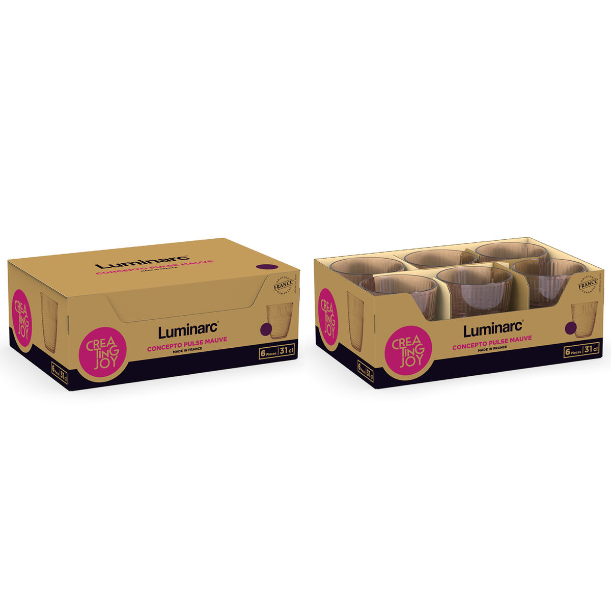 Glass for water Luminarc Concepto Pink Glass 310 ml (6 Units)