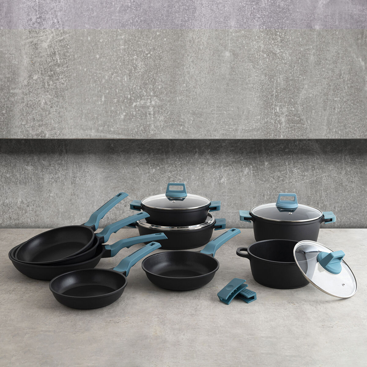Pan Quid Confort Blue Metal  24 cm (6 Units)