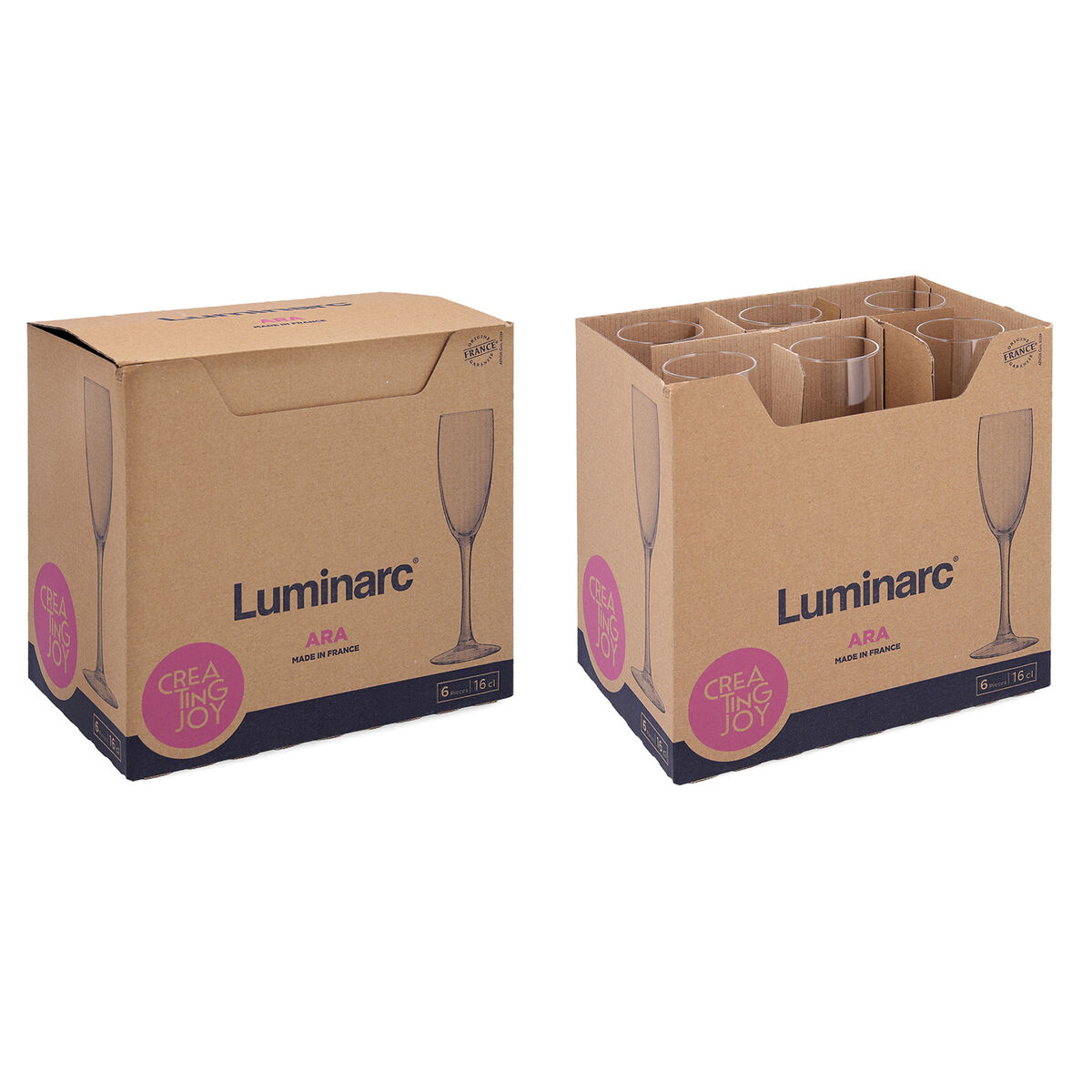 Champagne glass Luminarc Ara Transparent Glass 160 ml (6 Units)