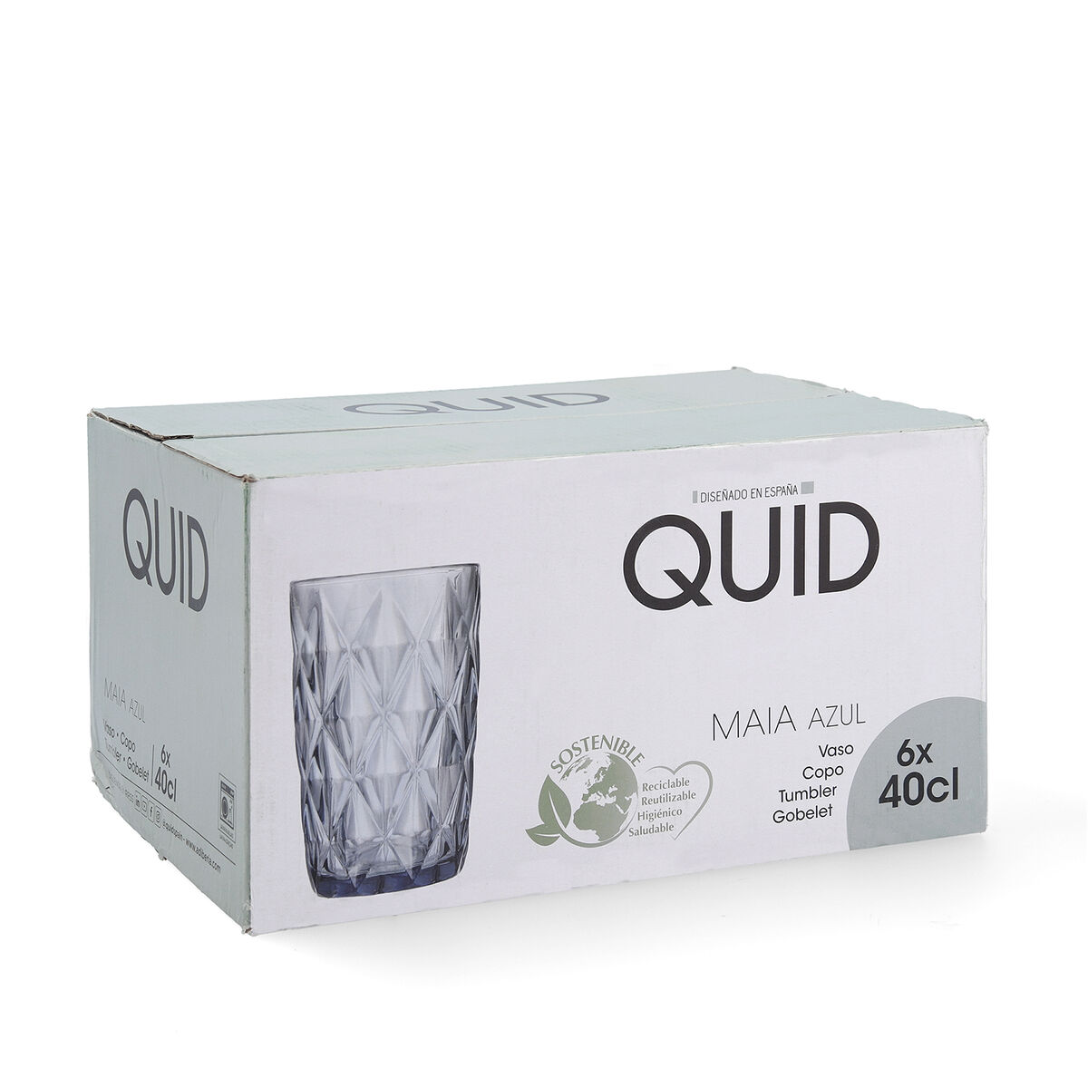 Glass Quid Maia Blue Glass 400 ml (6 Units)