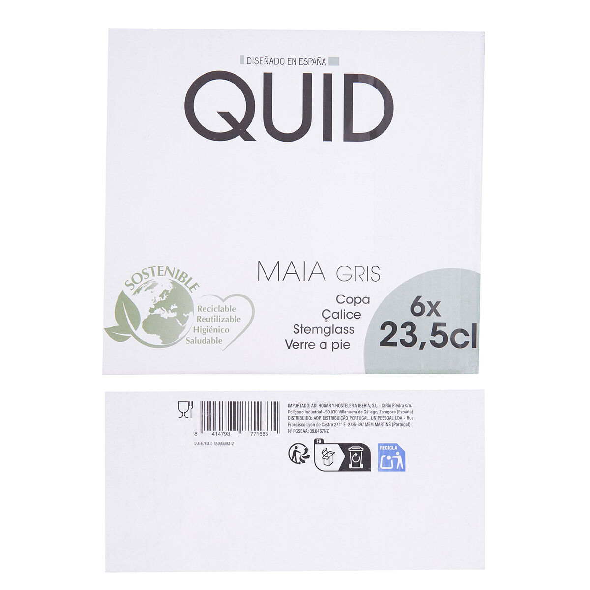 Wineglass Quid Maia Blue Glass 235 ml (6 Units)