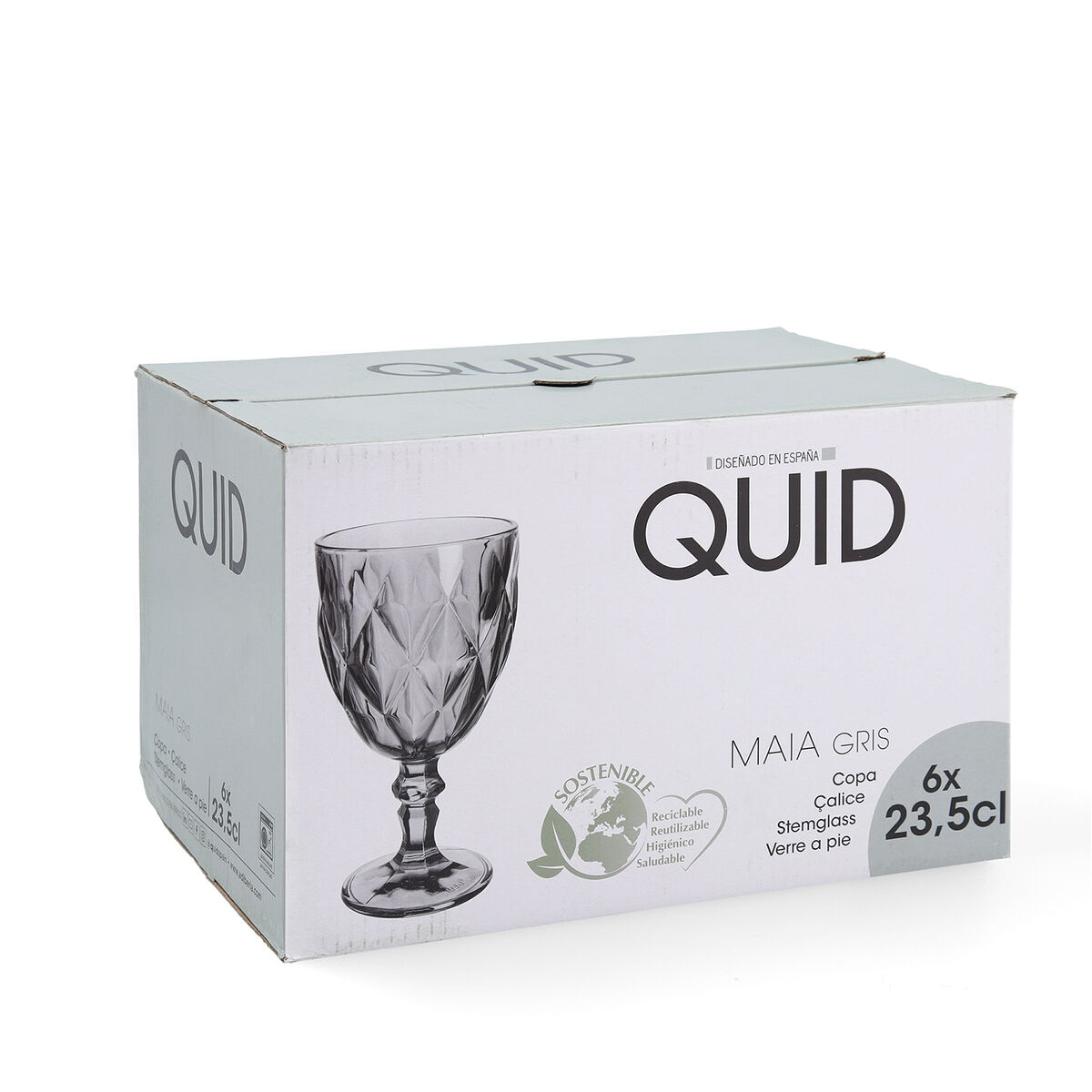 Wineglass Quid Maia Blue Glass 235 ml (6 Units)