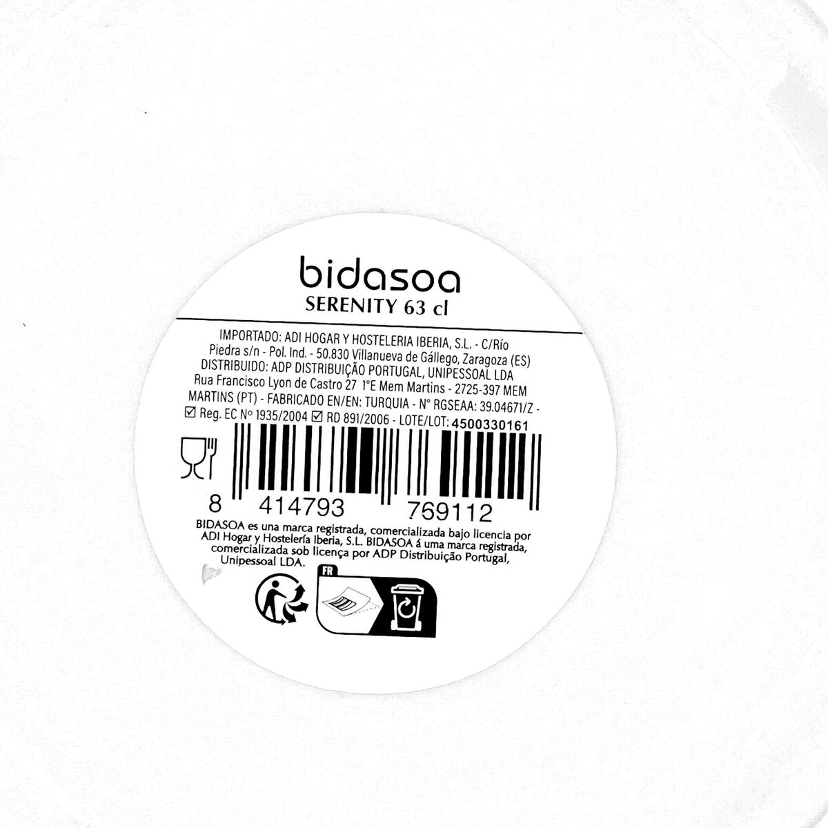Teapot Bidasoa Serenity Hydrozero White Ceramic 630 ml (2 Units)
