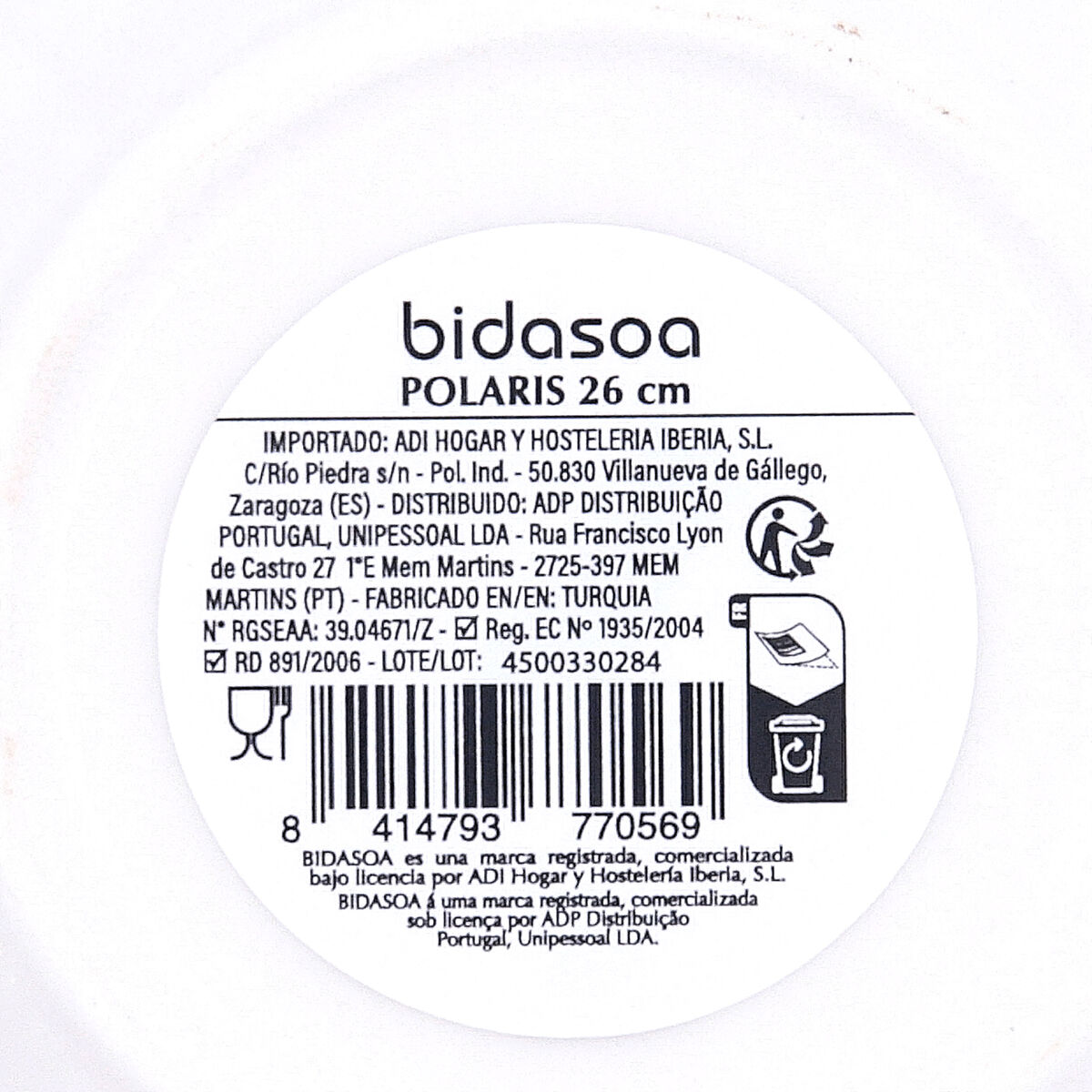 Pasta Dish Bidasoa Polaris Hydrozero Beige Ceramic  26 cm Risotto (6 Units)