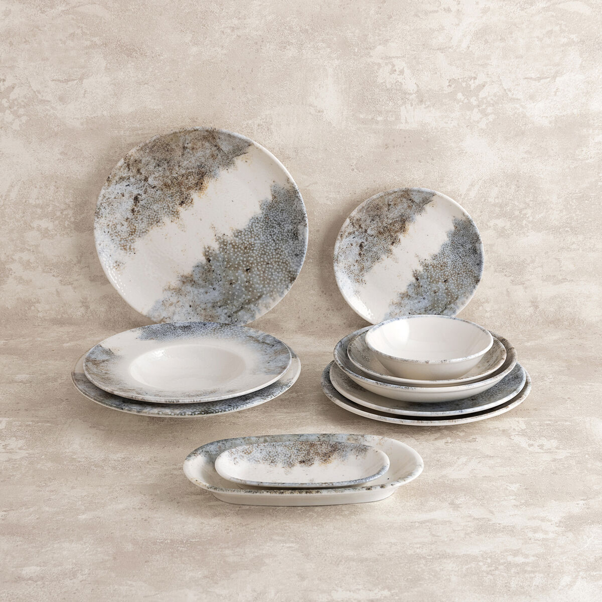 Snack tray Bidasoa Polaris Hydrozero Beige 26 x 14,5 cm (6 Units)
