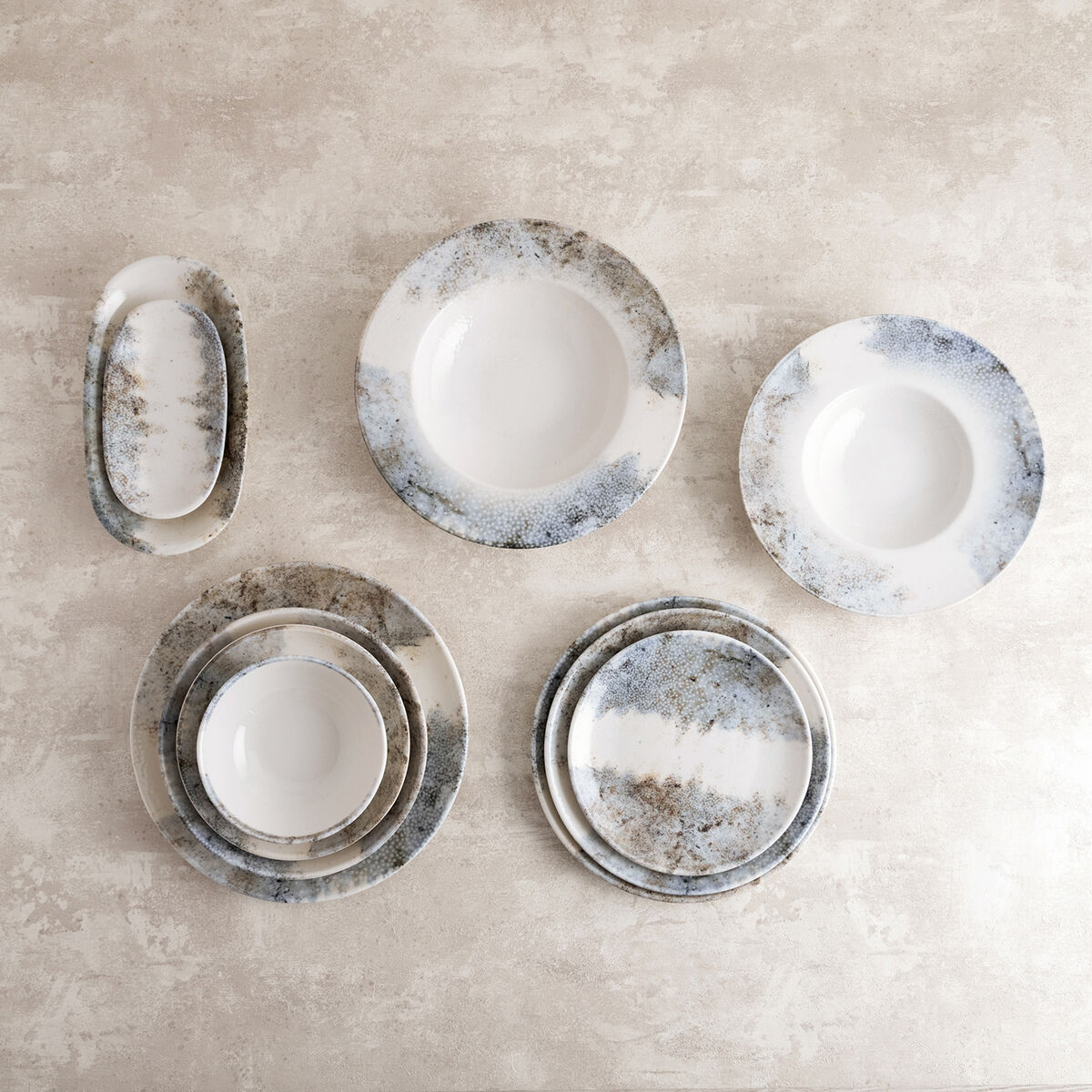 Snack tray Bidasoa Polaris Hydrozero Beige 26 x 14,5 cm (6 Units)