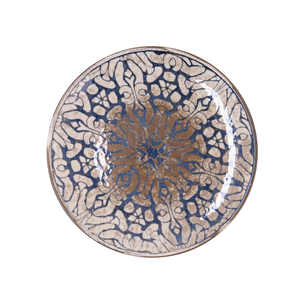 Flat Plate Bidasoa Deneb Hydrozero Brown Ceramic  25 cm (6 Units)