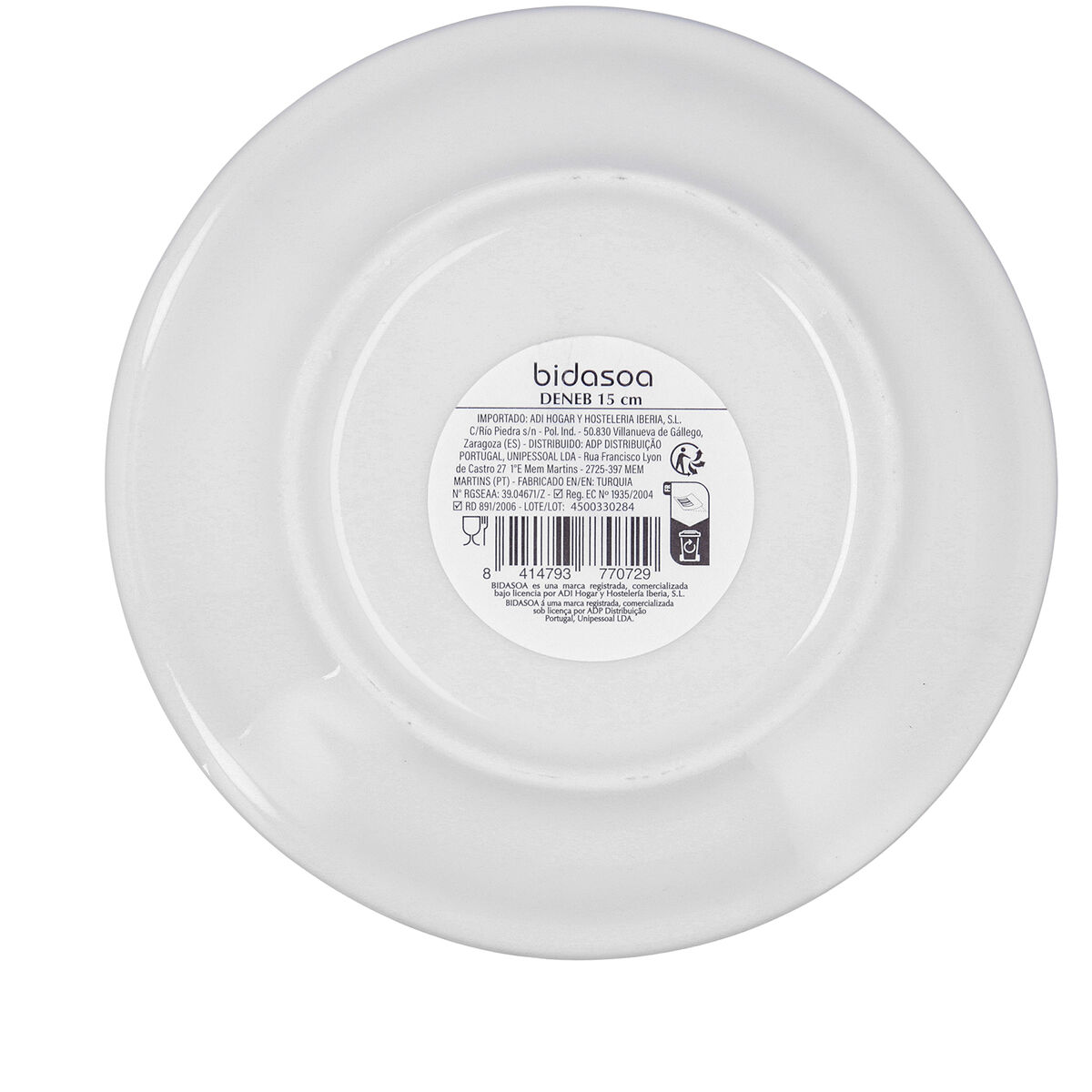Plate Bidasoa Deneb Hydrozero Brown Ceramic  15 cm Bread (6 Units)