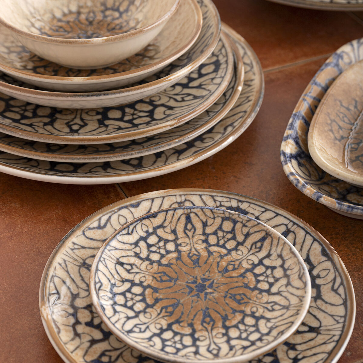 Deep Plate Bidasoa Deneb Hydrozero Brown Ceramic  20 cm (6 Units)