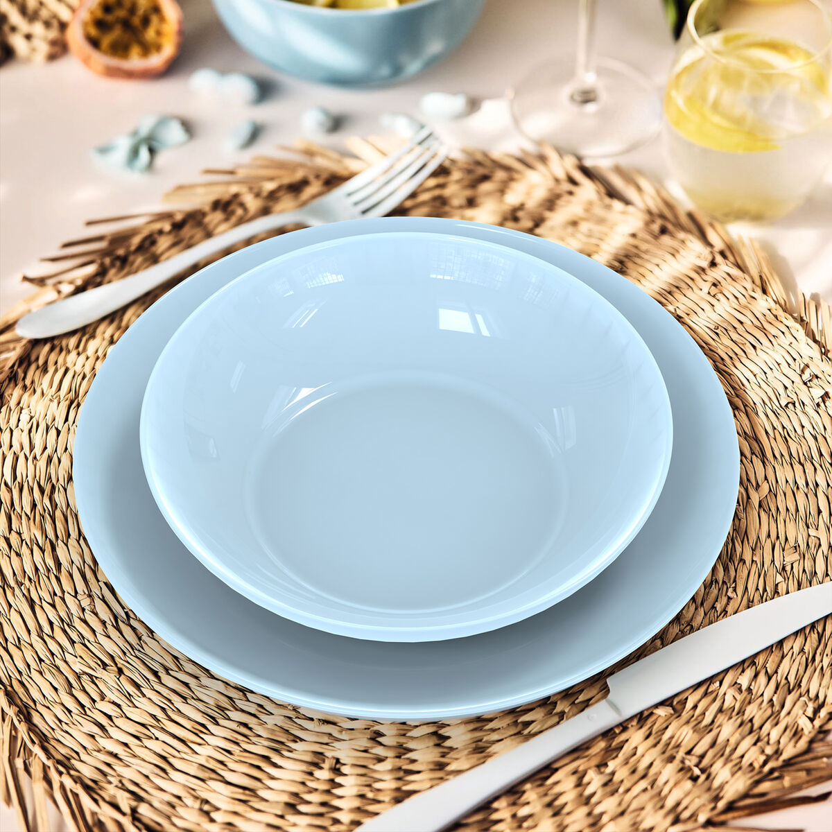 Deep Plate Luminarc Apy Paradise Blue Glass  20 cm (24 Units)