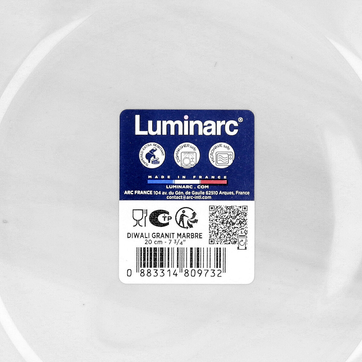 Deep Plate Luminarc Diwali Granit Marb Bicoloured Glass  20 cm (24 Units)