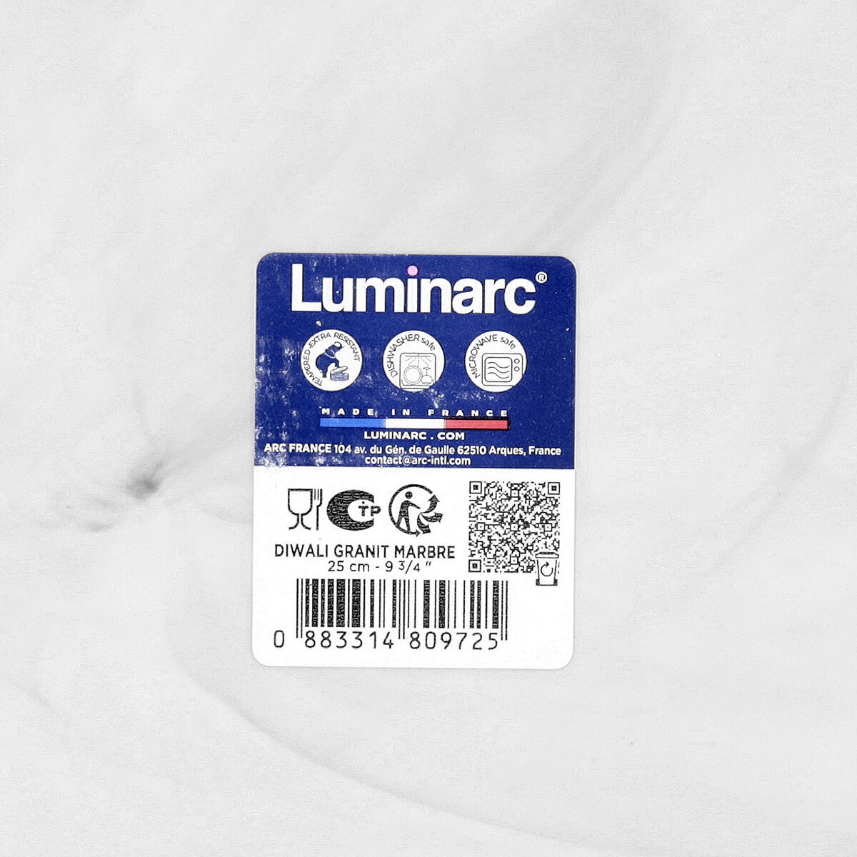 Flat Plate Luminarc Diwali Granit Marb Bicoloured Glass  25 cm (24 Units)