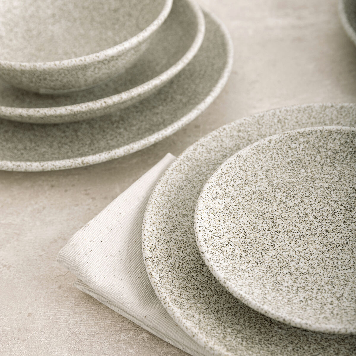 Dessert dish Bidasoa Element Hydrozero Beige Ceramic  21 cm (6 Units)