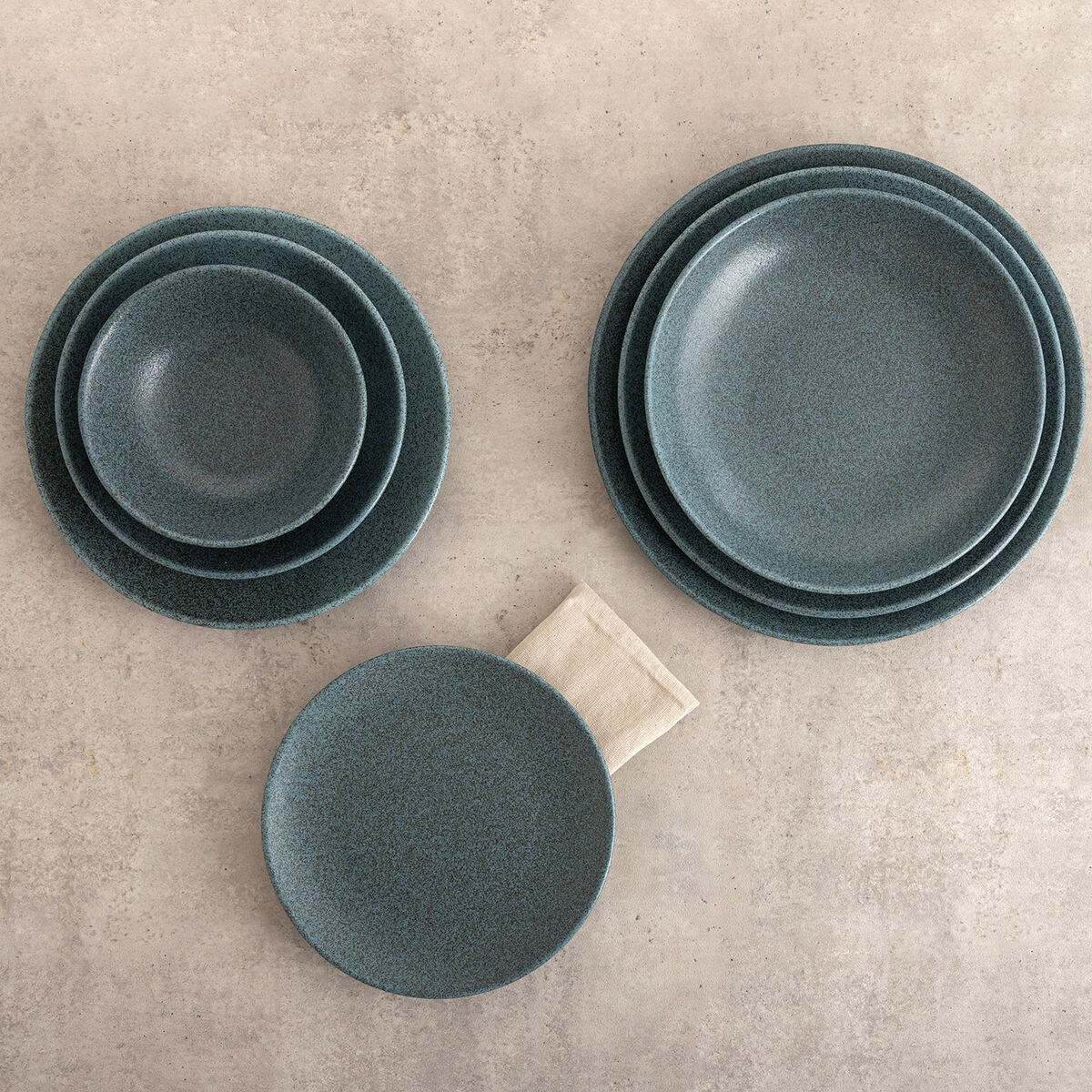 Flat Plate Bidasoa Element Hydrozero Blue Ceramic  25 cm (6 Units)