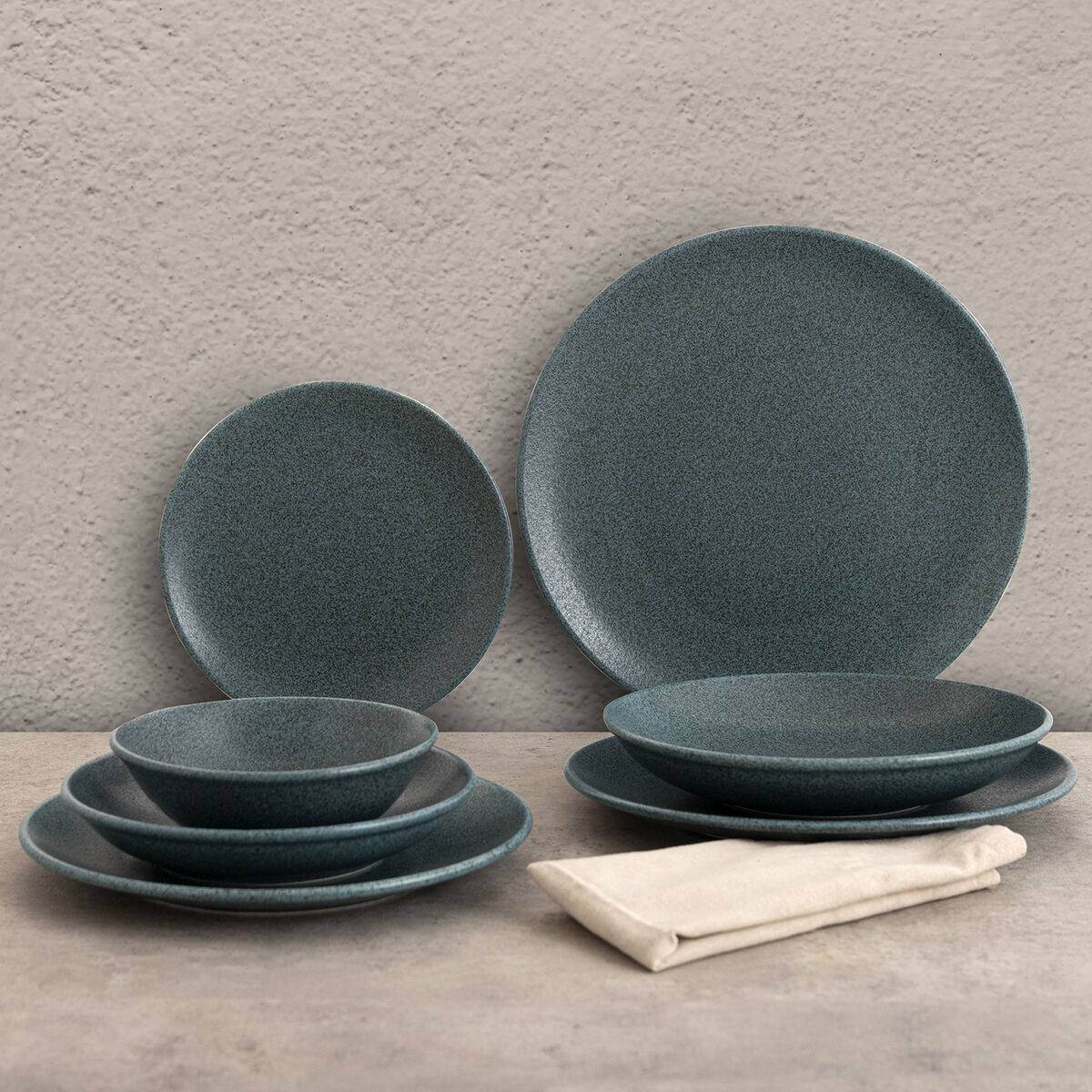 Deep Plate Bidasoa Element Hydrozero Blue Ceramic  23 cm (6 Units)