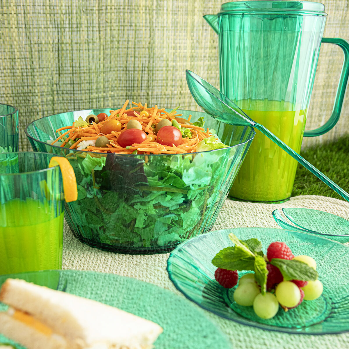 Flat Plate Quid Iris Green Plastic  26 cm (12 Units)