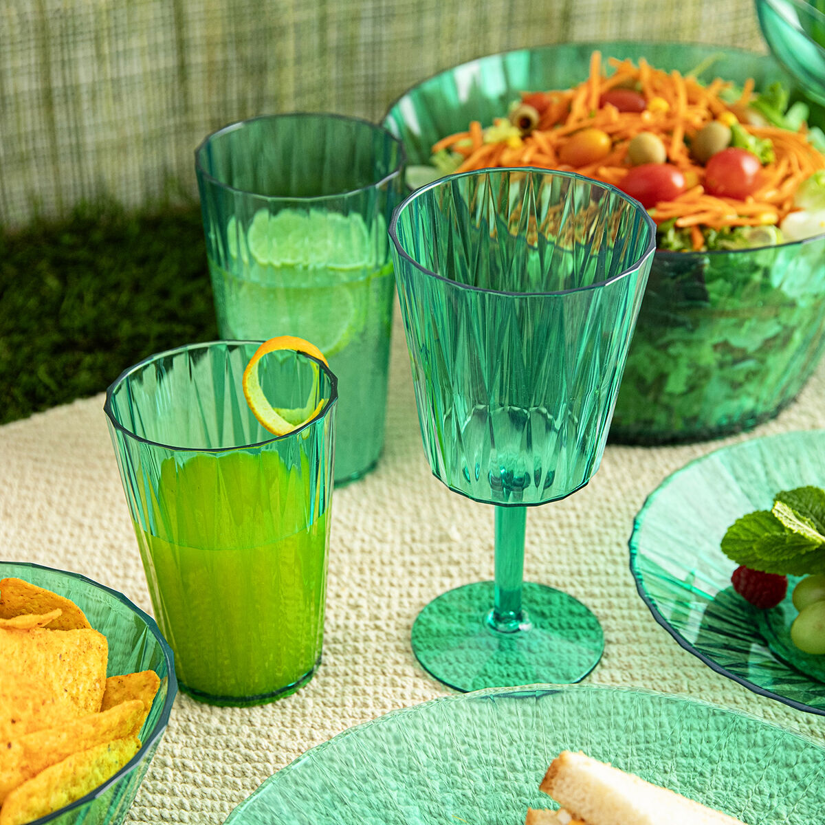 Flat Plate Quid Iris Green Plastic  26 cm (12 Units)