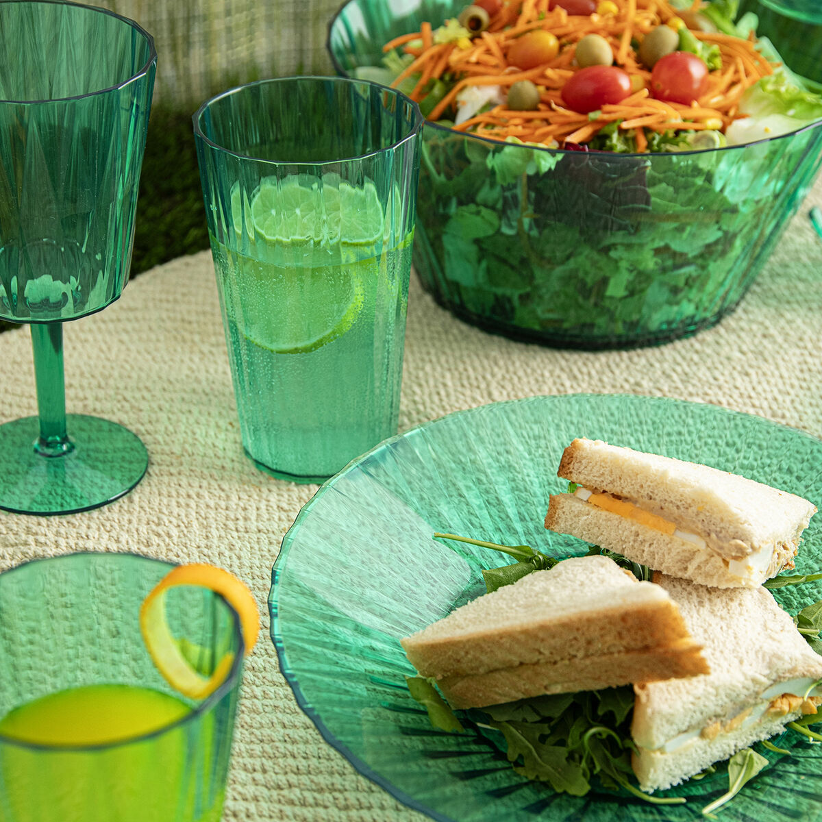 Flat Plate Quid Iris Green Plastic  26 cm (12 Units)