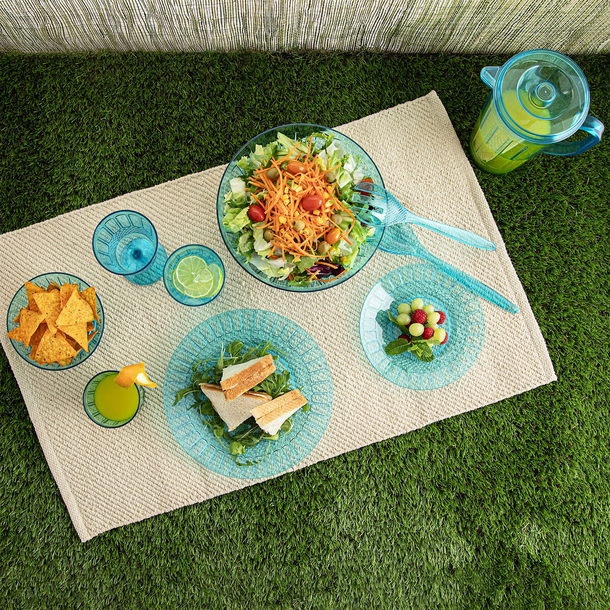 Flat Plate Quid Gaia Turquoise Plastic  26 cm (12 Units)