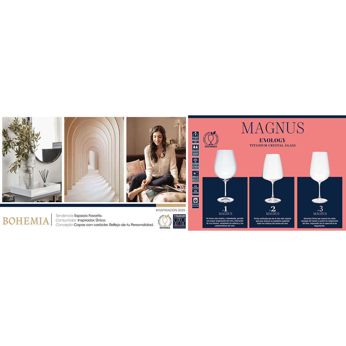 Wine glass Bohemia Crystal Magnus N 2 Glass 750 ml (6 Units)
