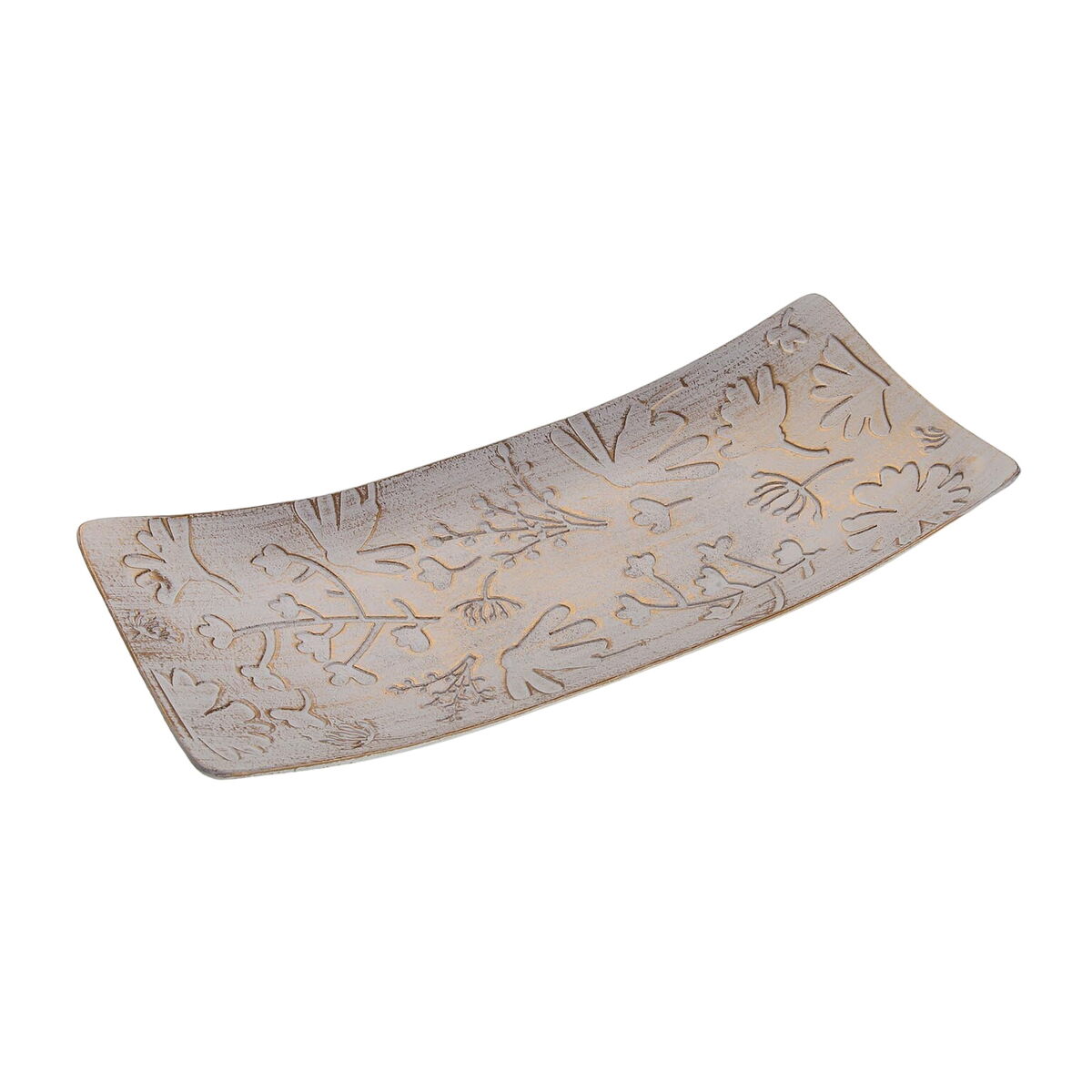 Centerpiece Versa Golden Flowers 16 x 4,5 x 38,5 cm
