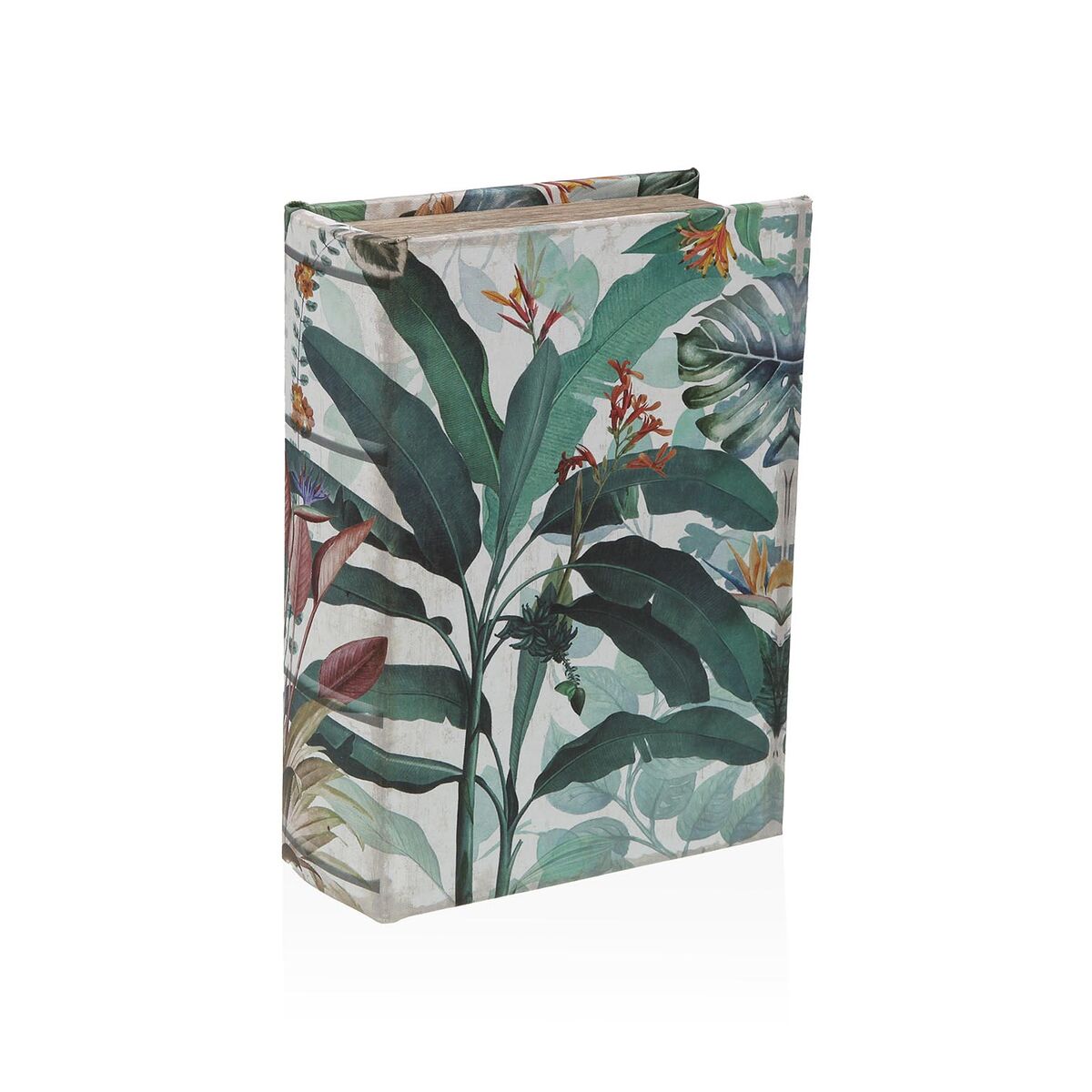 Jewelry box Versa Canvas MDF Wood 7 x 22 x 16 cm Tropical