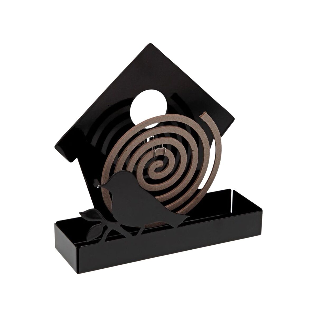 Support for mosquito coils Versa Black Metal 5 x 17 x 17 cm Bird