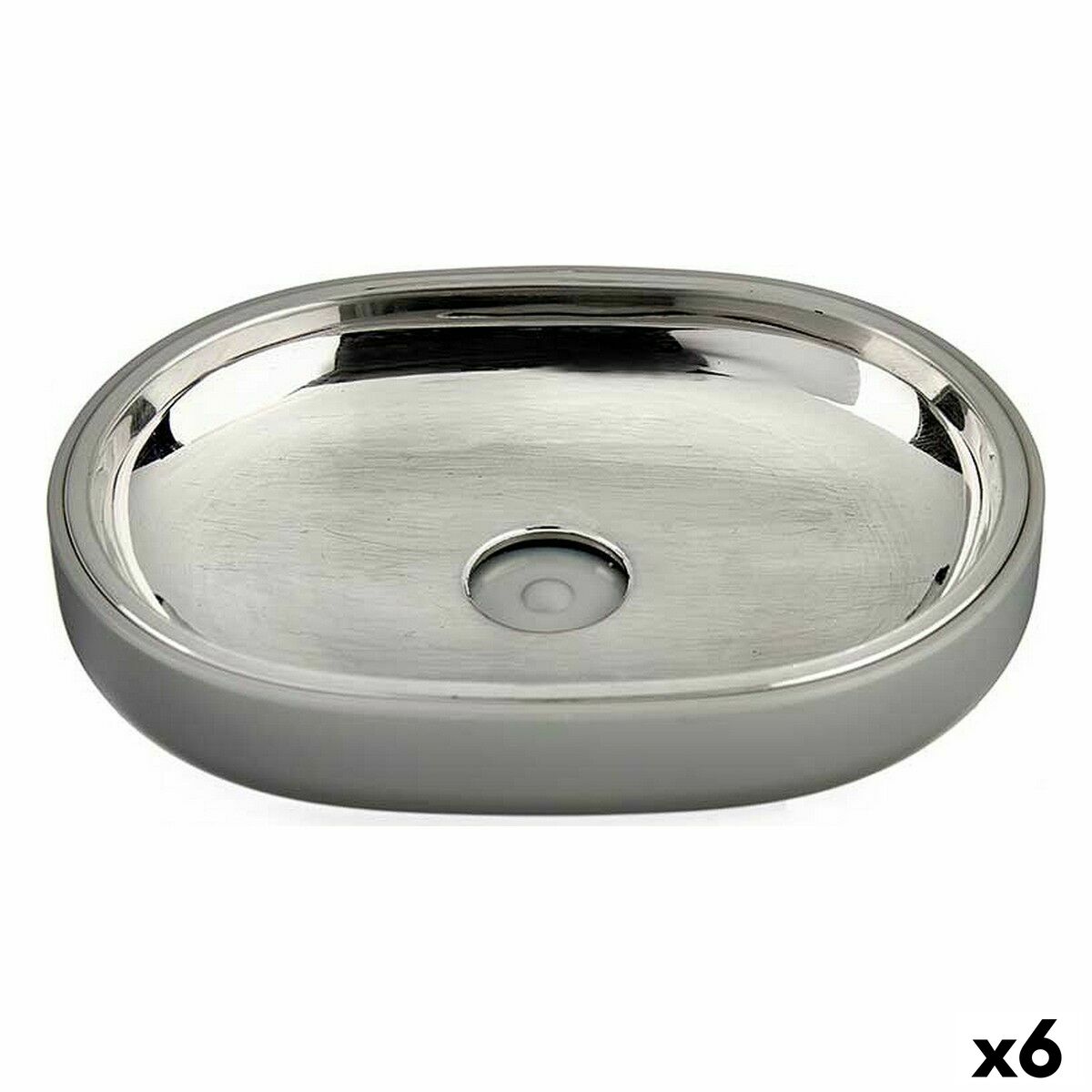 Soap dish Berilo BP15-004-3 Grey Silver Stainless steel Plastic 9,5 x 2,5 x 13 cm (6 Units) Soap dish Berilo BP15-004-3 Grey Silver Stainless steel Plastic 9,5 x 2,5 x 13 cm (6 Units)